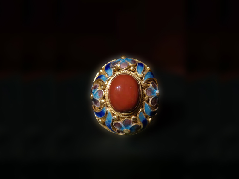 花絲點(diǎn)藍戒指