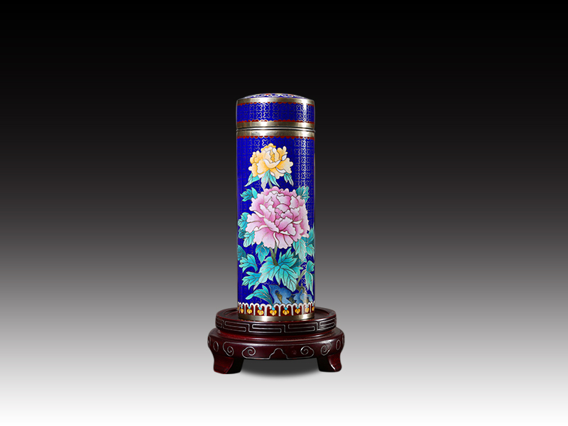 《國色天香》銀胎保溫杯