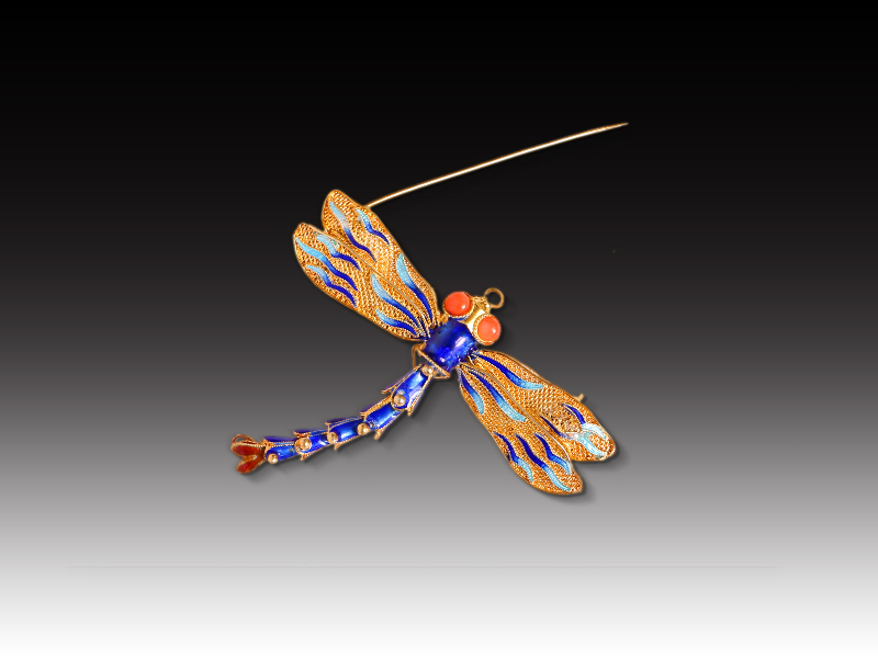 花絲蜻蜓胸針